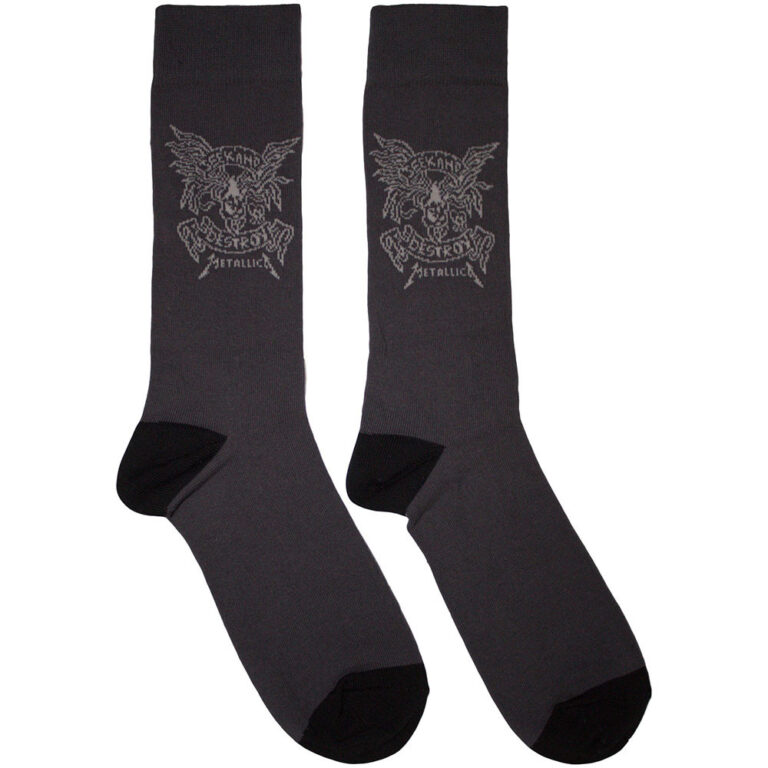Metallica Seek & Destroy (Charcoal Grey) (UK Size 6 – 11) Socks