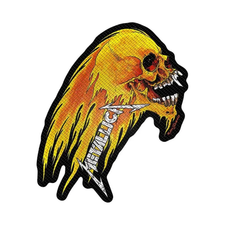 Metallica Flaming Skull Cut-Out Patch
