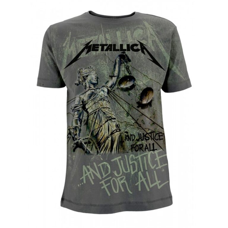 Metallica – And Justice For All Neon (all Over) Front / Back Print T-Shirt