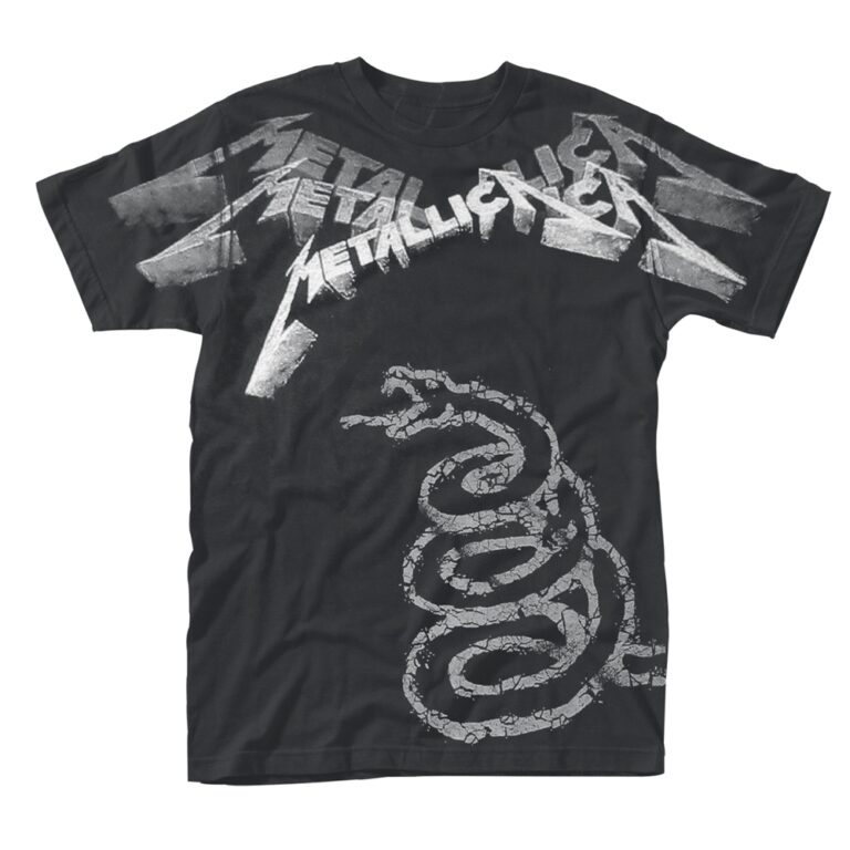 Metallica – Black Album Faded (all Over) Front / Back Print T-Shirt