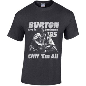 Cliff Burton Flag Retro Heather Grey T-Shirt