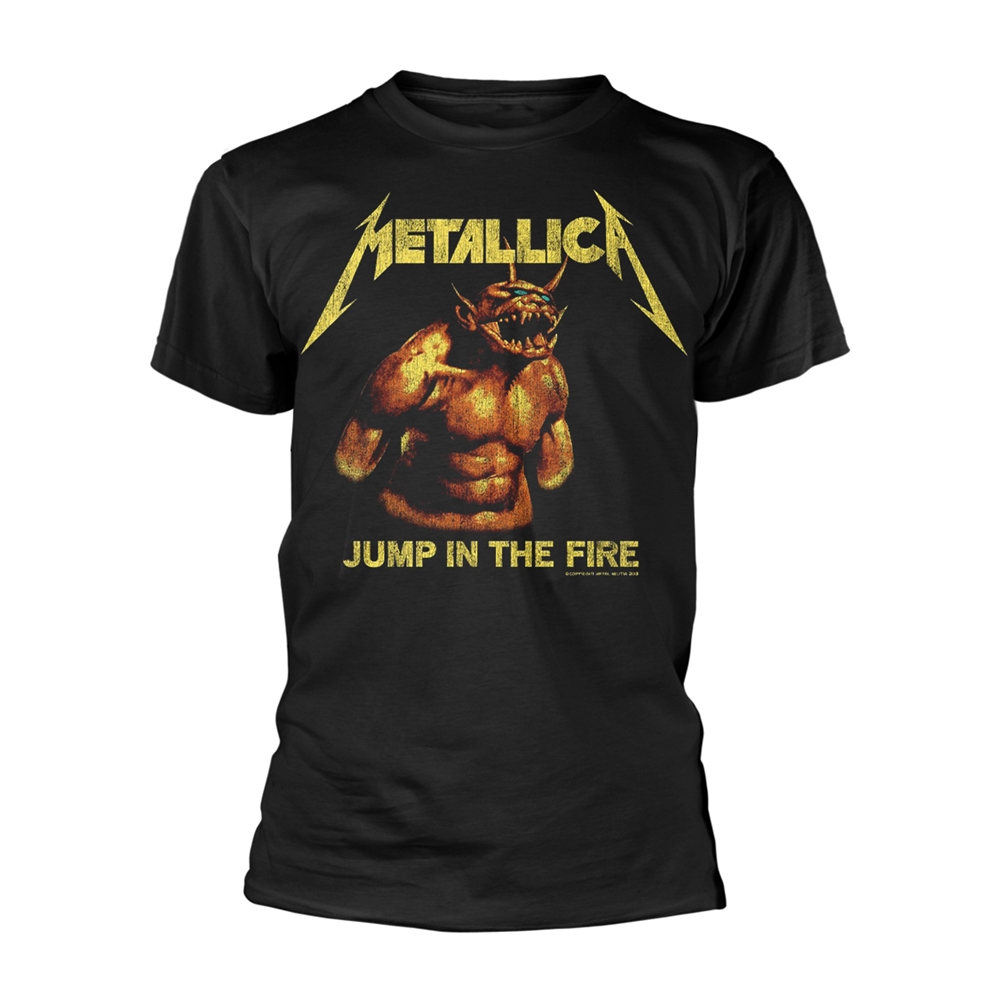 metallica t shirt jump in the fire