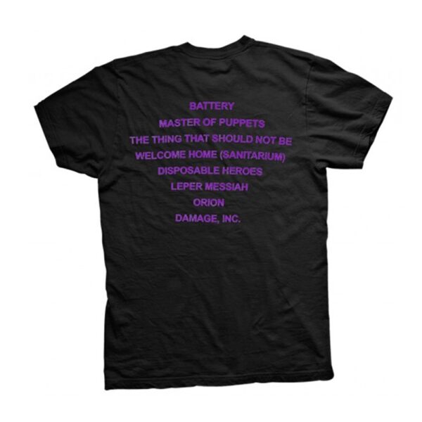 Metallica - Master Of Puppets Tracks T-Shirt (Front / Back Print) - Image 2