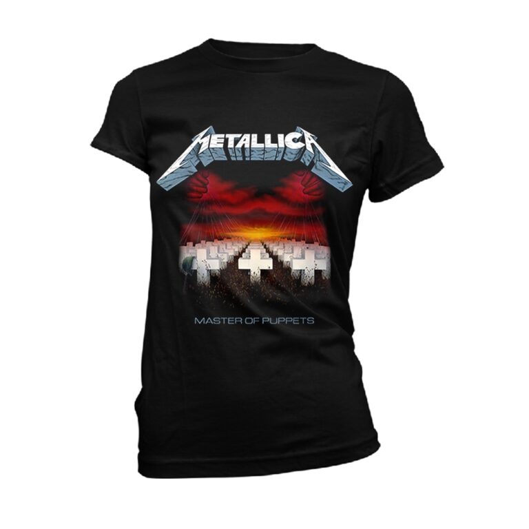 Metallica – Master Of Puppets Tracks (black) Front / Back Print Ladies T-Shirt