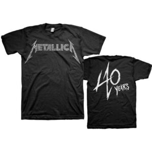 Metallica 40th Anniversary Songs Logo Black Back Print T-Shirt