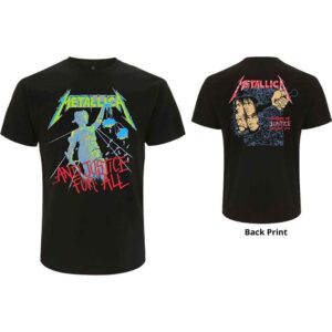 Metallica And Justice For All Original Black Back Print T-Shirt