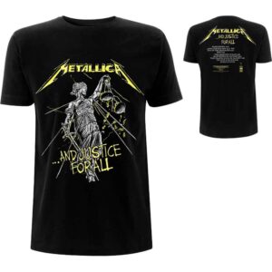 Metallica And Justice For All Tracks Black Back Print T-Shirt