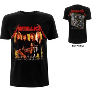 Metallica Garage Photo Yellow Black Back Print T-Shirt