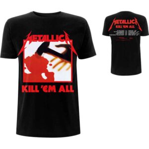 Metallica Kill 'Em All Tracks Black Back Print T-Shirt