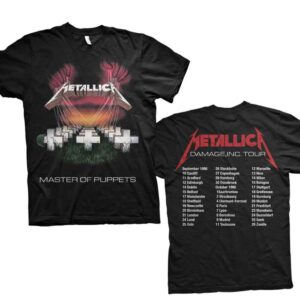 Metallica Master of Puppets European Tour '86. Black Back Print T-Shirt
