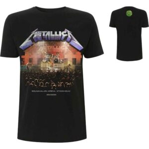 Metallica Stockholm '86. Black Back Print T-Shirt