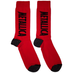 Metallica Unisex Stressed Logo Red UK Size 6 - 11 Ankle Socks
