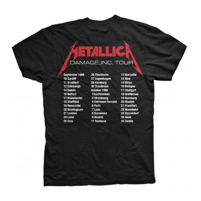 Metallica – Mop European Tour 86′ Front / Back Print T-Shirt