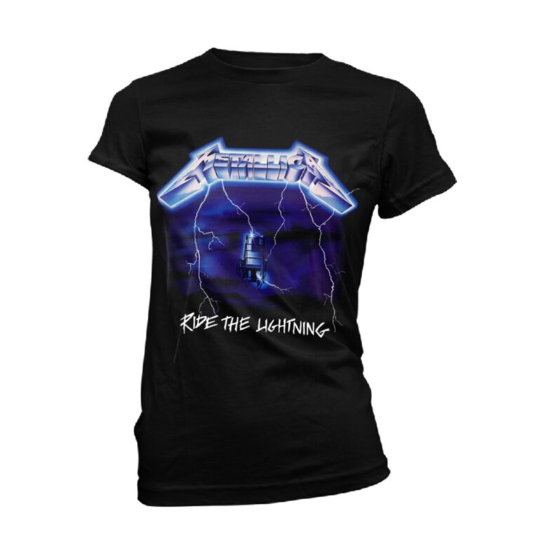 Metallica – Ride The Lightning Tracks (black) Front / Back Print Ladies T-Shirt
