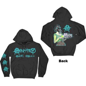 Ministry Moral Hygiene Gasmask Black Back & Sleeve Print Pullover Hoodie