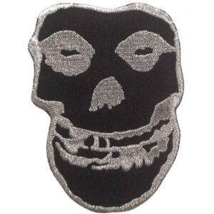 Misfits Inverted Silver Skull Standard Woven Patch