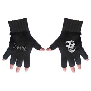 Misfits Unisex Logo & Fiend Black Fingerless Gloves