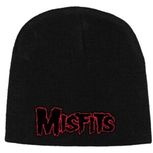 Misfits Unisex Red Logo Black Beanie Hat