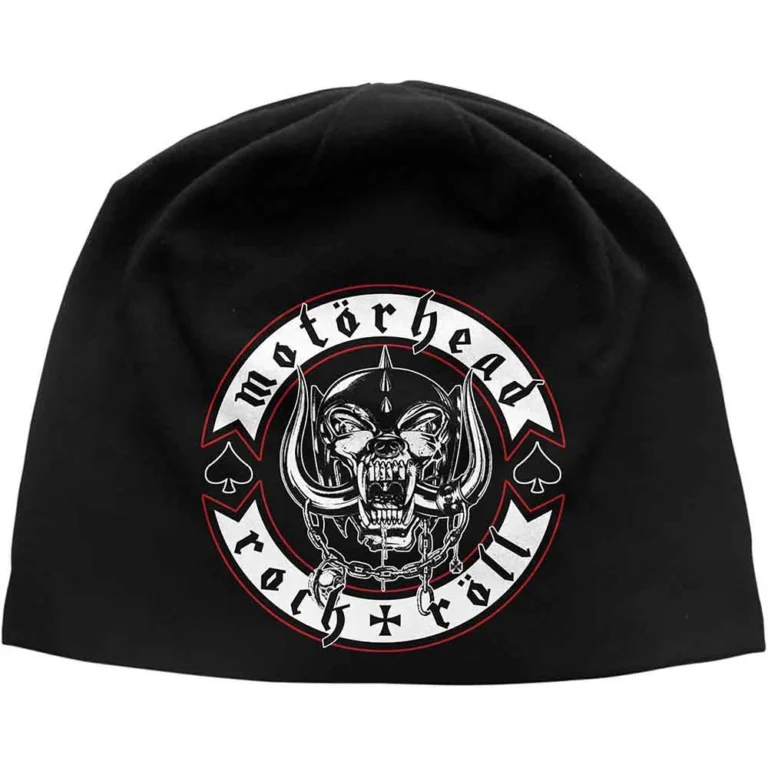 Motorhead Biker Badge Beanie Hat