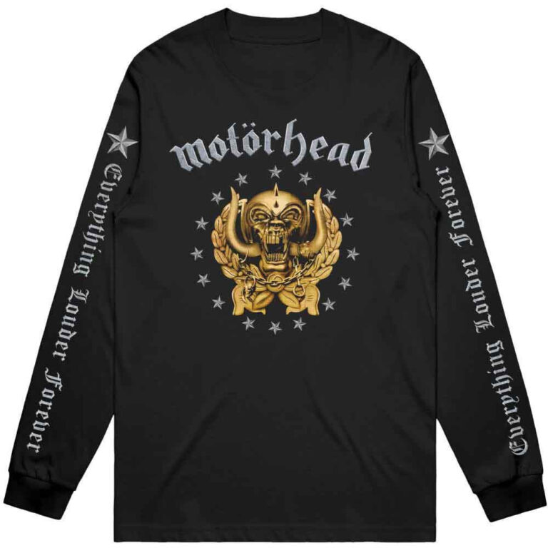 Motorhead Everything Louder Forever (Black) (Sleeve Print) Long Sleeve T-Shirt