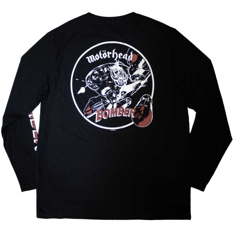 Motorhead Bomber (Black) (Back & Sleeve Print) Long Sleeve T-Shirt