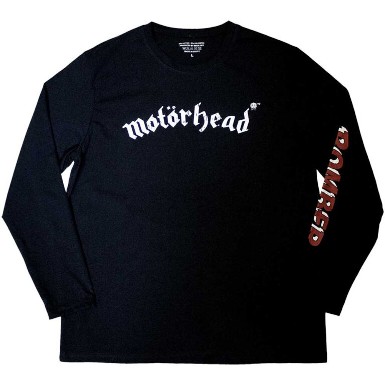 Motorhead Bomber (Black) (Back & Sleeve Print) Long Sleeve T-Shirt