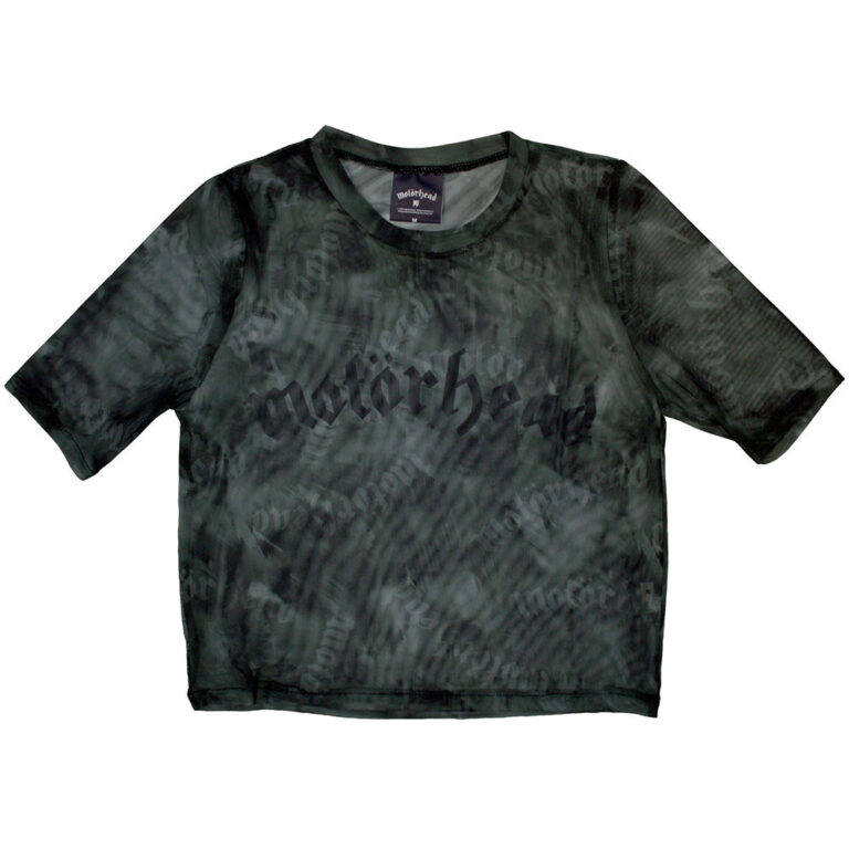 Motorhead Ladies Mesh Crop Top: Logo Green T-Shirt