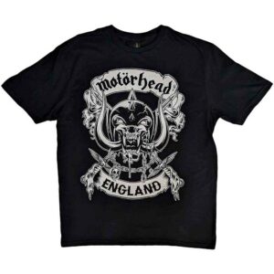 Motorhead Crossed Swords England Crest Black T-Shirt