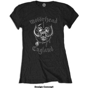 Motorhead England Black Embellished Ladies T-Shirt