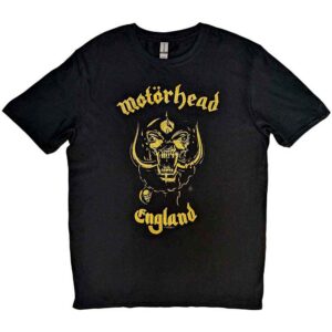 Motorhead England Classic Gold Black T-Shirt