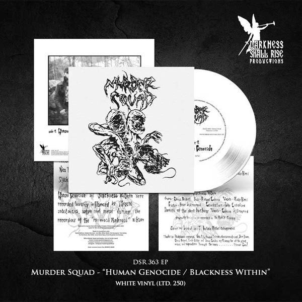 Murder Squad – HUMAN GENOCIDE/BLACKNESS WITHIN (WHITE VINYL) Vinyl 7″ EP