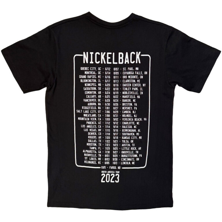 Nickelback Unisex Premium Carbon T-Shirt: Get Rollin’ Tour Black Back Print T-Shirt