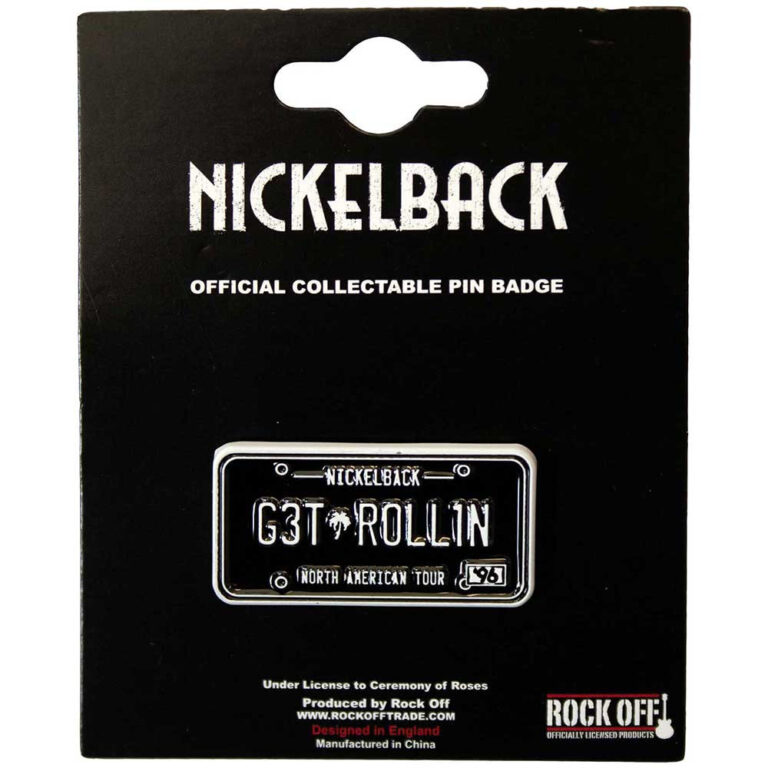 Nickelback License Plate Pin Badge