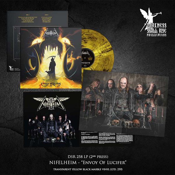 Nifelheim – ENVOY OF LUCIFER (TRANSPARENT YELLOW BLACK MARBLE VINYL) Vinyl LP