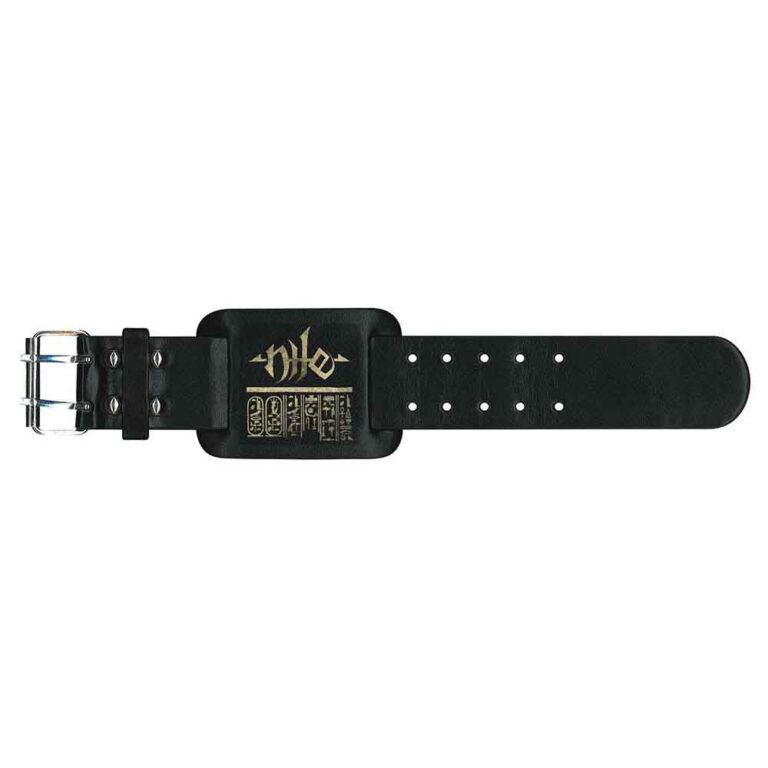 Nile Logo & Hieroglyphs Leather Wrist Strap