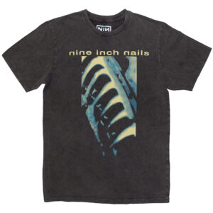 Nine Inch Nails PHM & Text Logo Charcoal Grey T-Shirt