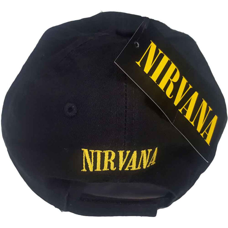 Nirvana Happy Face (Black) (Distressed) Baseball Cap