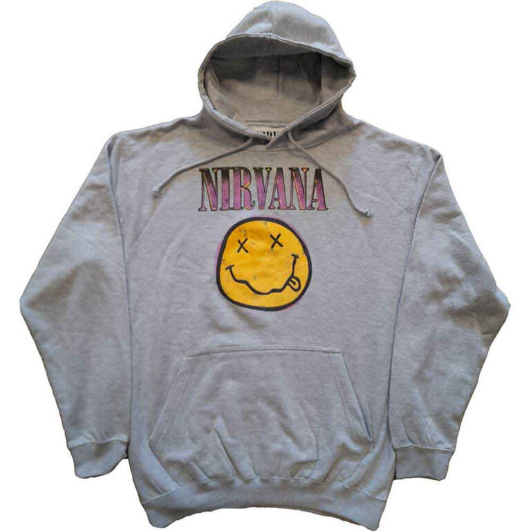 Nirvana Xerox Happy Face Pink Pullover Hoodie