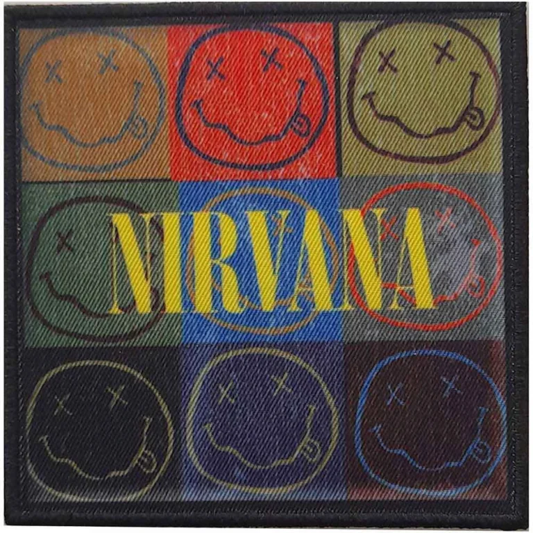 Nirvana Distressed Happy Face Blocks Patch