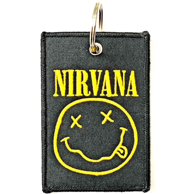 Nirvana Patch Happy Face Double Sided Keychain