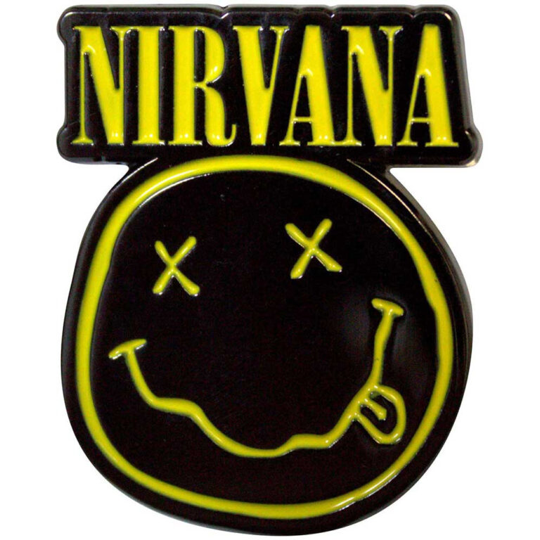 Nirvana Logo & Happy Face Cut-Out Pin Badge