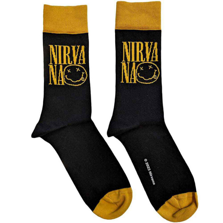 Nirvana Logo Stacked (Black) (UK Size 4 – 7) Socks