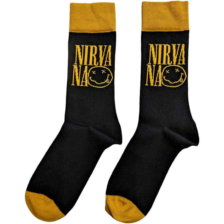 Nirvana Logo Stacked (Black) (UK Size 7 – 11) Socks