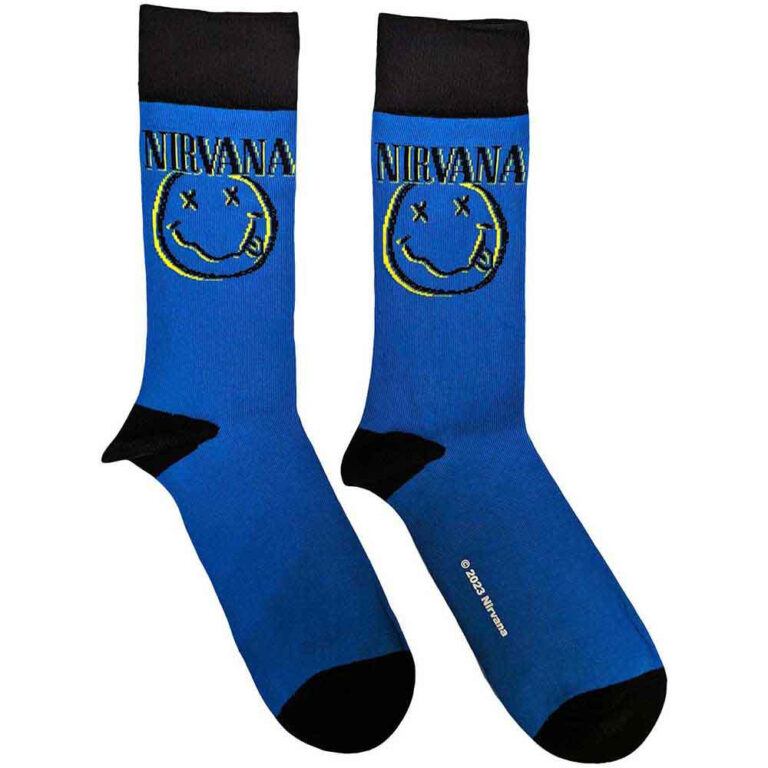 Nirvana Inverse Happy Face (Blue) (UK Size 7 – 11) Socks