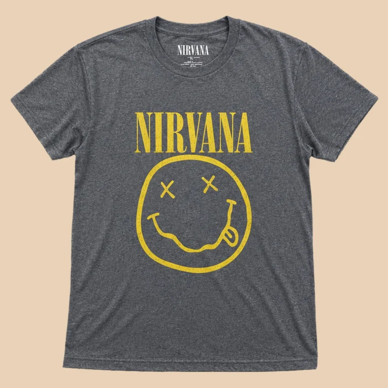 Nirvana Yellow Happy Face (Brindle) T-Shirt