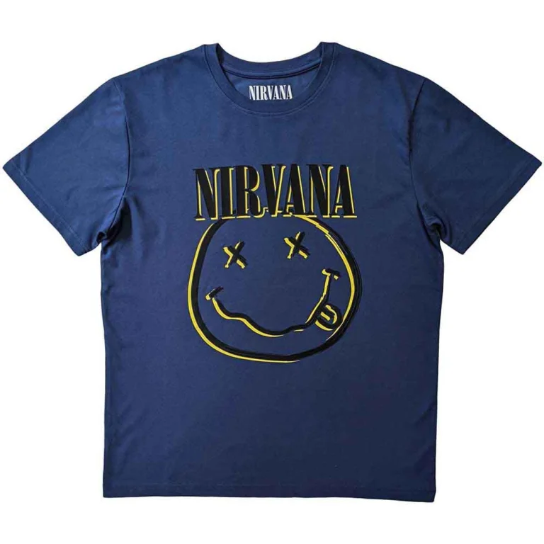 Nirvana Inverse Happy Face (Sky Blue) T-Shirt