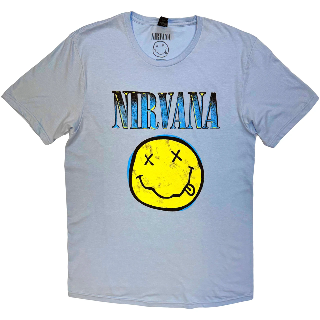 Nirvana Xerox Happy Face Blue T-Shirt