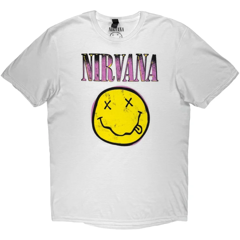 Nirvana Xerox Happy Face Pink T-Shirt