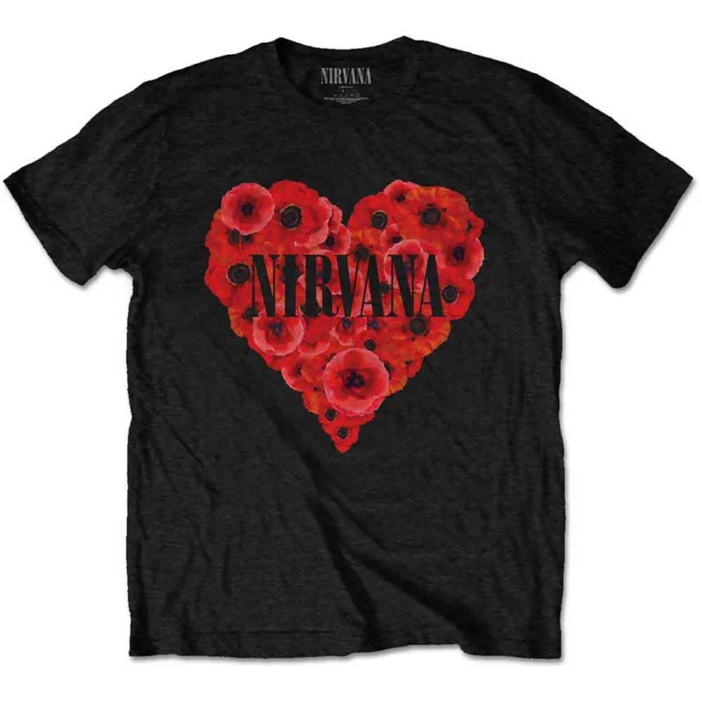 Nirvana Poppy Heart T-Shirt