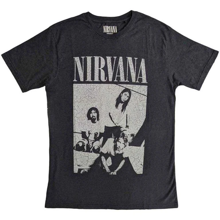 Nirvana Unisex Distressed T-Shirt: Sitting Black T-Shirt